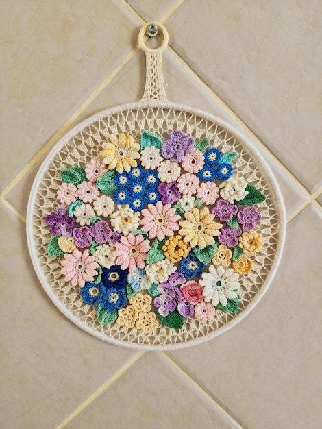 haftowany wzór na tamborku